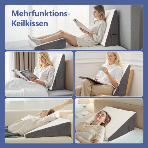 Exsnugy Keilkissen 19 cm - Memóriahabos Reflux és Horkolás Elleni Párnák - 59×59×19cm