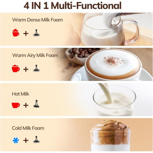 Morpilot 4 az 1-ben elektromos tejhabosító, automata, csendes, tapadásmentes bevonat