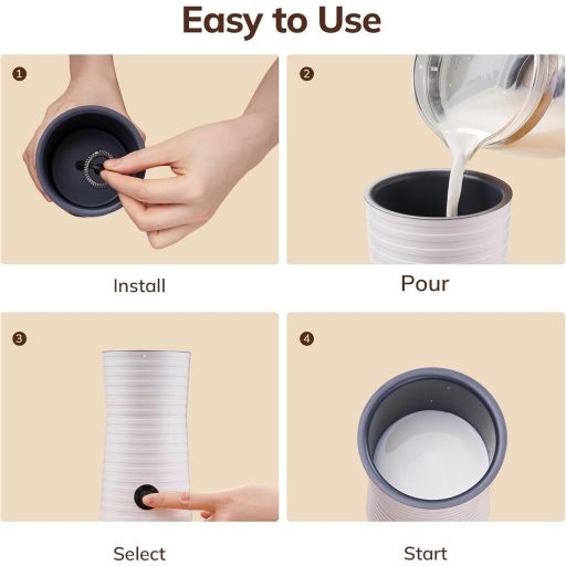 Morpilot 4 az 1-ben elektromos tejhabosító, automata, csendes, tapadásmentes bevonat