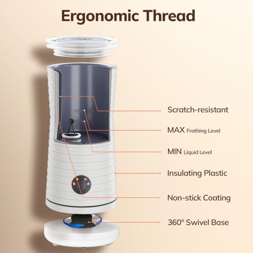 Morpilot 4 az 1-ben elektromos tejhabosító, automata, csendes, tapadásmentes bevonat