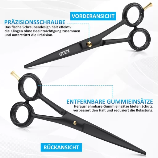 GTEX Profi Fodrász Olló 6,5 Inch Hajvágó Olló Éles Precíz Vágáshoz Uniszex
