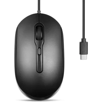   Perixx PERIMICE-222CB2 USB-C Vezetékes Egér Laptophoz Csendes Kattintás Fekete