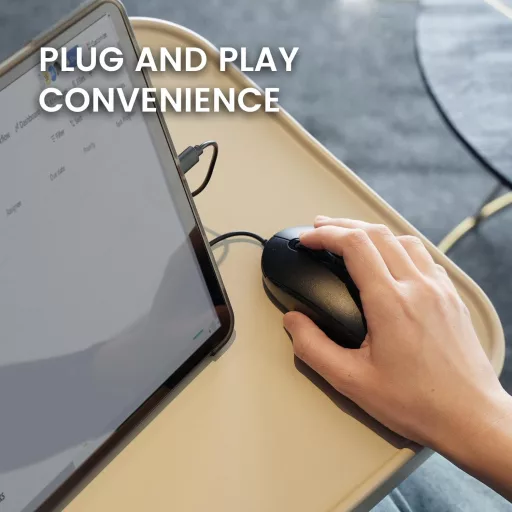 Perixx PERIMICE-222CB2 USB-C Vezetékes Egér Laptophoz Csendes Kattintás Fekete