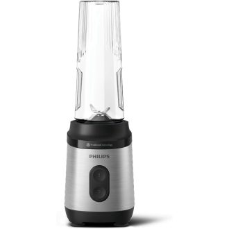   Philips Blend & Go 3000 350W Mini Turmixgép Ezüst - 0,6L Pohár, 4 Fokozatú Kés, 2 Sebesség