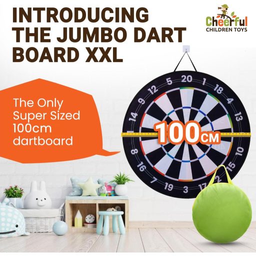 Cheerful Children Toys Jumbo terč na šípky XL/XXL s obojstrannými motívmi, 16 loptičkami a 6 šípkami