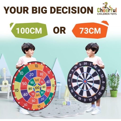 Cheerful Children Toys Jumbo terč na šípky XL/XXL s obojstrannými motívmi, 16 loptičkami a 6 šípkami