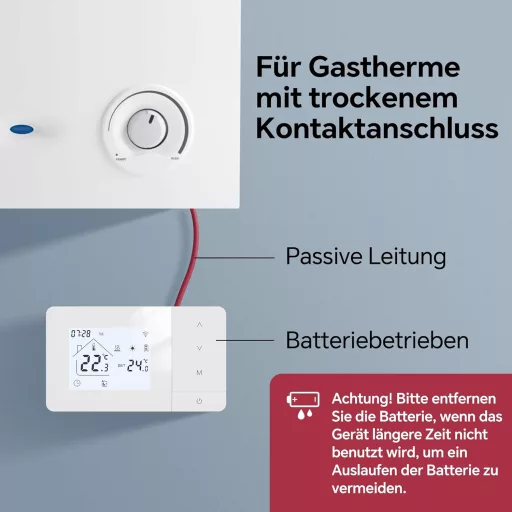 BEOK CONTROLS Vezeték nélküli gázkazán termosztát WiFi távirányítással