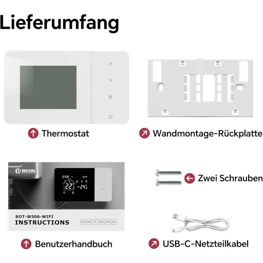 BEOK CONTROLS Vezeték nélküli gázkazán termosztát WiFi távirányítással
