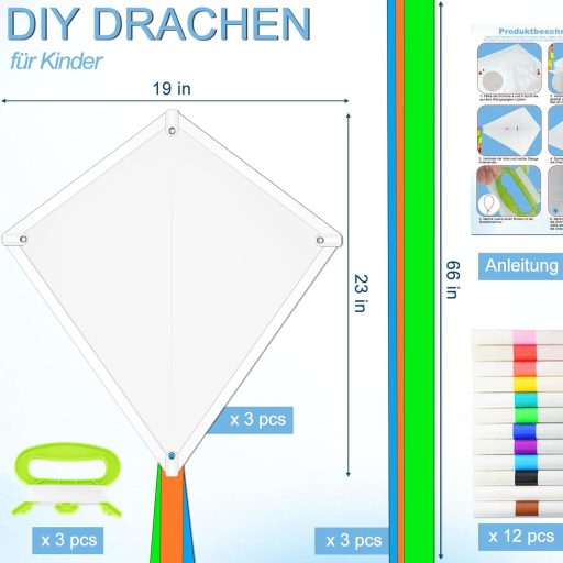 Set de dragon pentru pictură, 3 piese, dragon de hârtie cu vopsea pentru copii