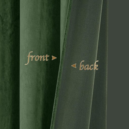 PONY DANCE Draperie Opacă din Catifea, Verde Matcha, 260x132cm, Termoizolantă, 2 bucăți