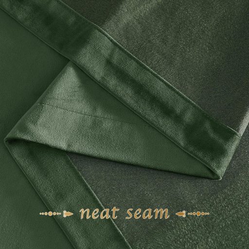 PONY DANCE Draperie Opacă din Catifea, Verde Matcha, 260x132cm, Termoizolantă, 2 bucăți