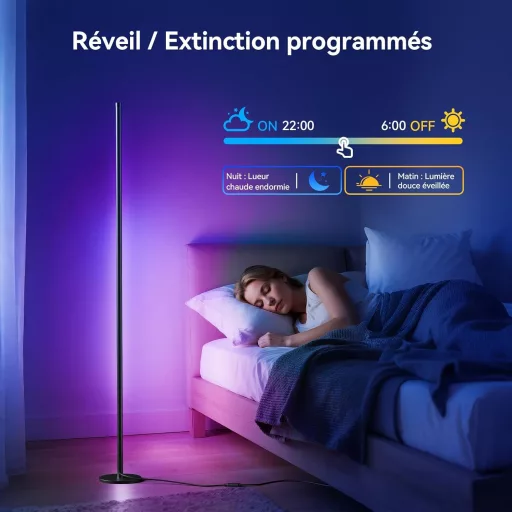 YICAIZI LED Álló Lámpa 160cm RGB Sarok Dimmelhető Távirányítóval