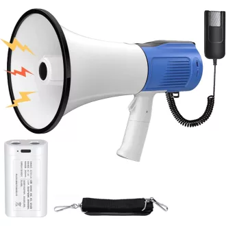   Kensbro 120W Megafon Sírénával, Mikrofonnal és Bluetooth Funkcióval, 2000M Hatótáv