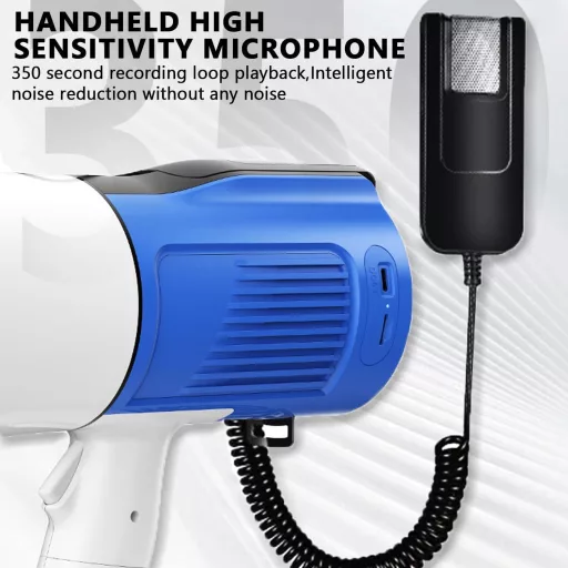 Kensbro 120W Megafon Sírénával, Mikrofonnal és Bluetooth Funkcióval, 2000M Hatótáv