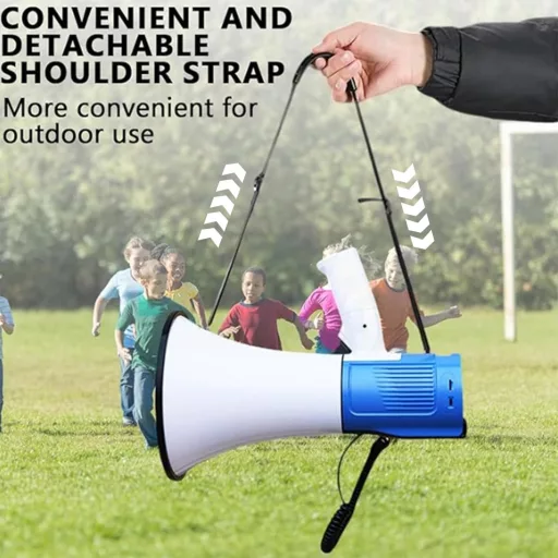 Kensbro 120W Megafon Sírénával, Mikrofonnal és Bluetooth Funkcióval, 2000M Hatótáv