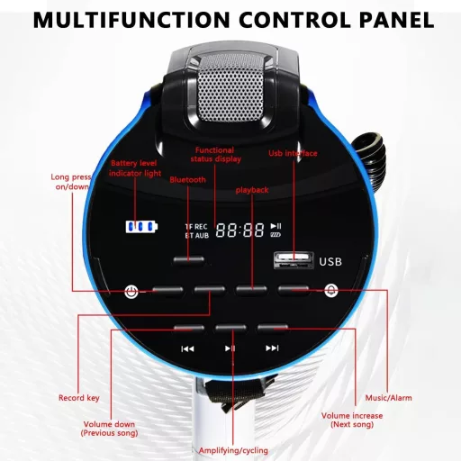 Kensbro 120W Megafon Sírénával, Mikrofonnal és Bluetooth Funkcióval, 2000M Hatótáv
