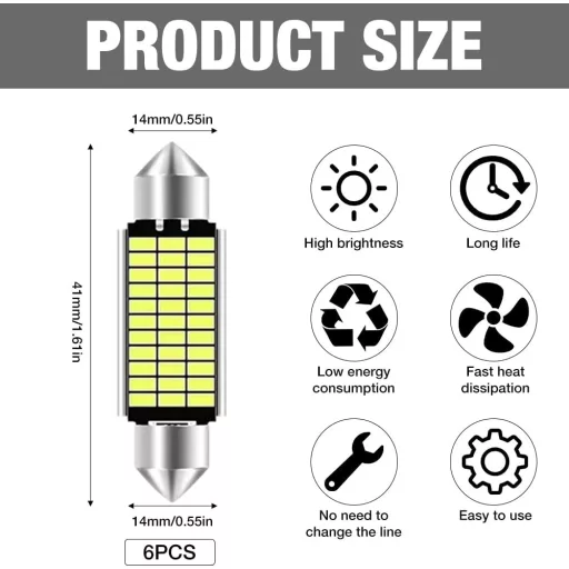 DAJASD LED beltéri világítás 12V 3W 41mm 33 izzó szett