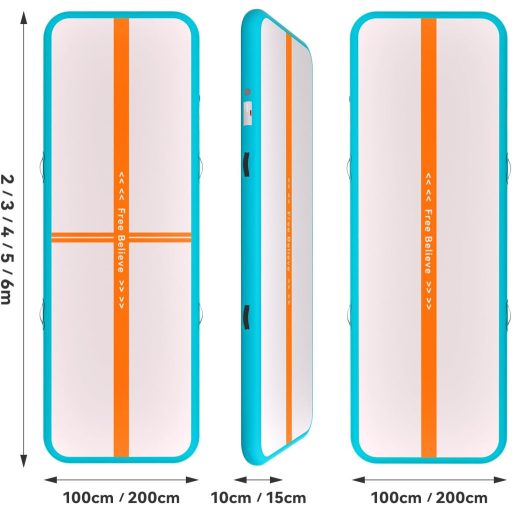 SportBob Airtrack Mat 6mx15 cm Elektromos Pumpával Tornaszőnyeg Jóga Fitness