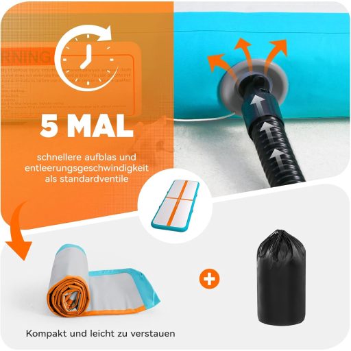 SportBob Airtrack Mat 6mx15 cm Elektromos Pumpával Tornaszőnyeg Jóga Fitness