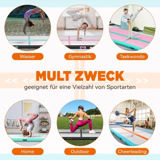 SportBob Airtrack Mat 6mx15 cm Elektromos Pumpával Tornaszőnyeg Jóga Fitness