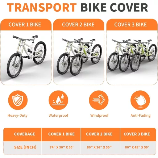 HICOVER Geantă Transport Biciclete pentru 2 Biciclete, Impermeabilă, pentru Portbagajul Spate