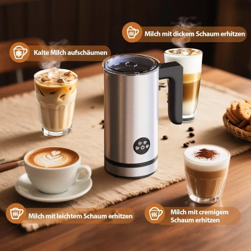 HSSNS Elektromos Tejhabosító Rozsdamentes Acél Forró és Hideg Tejhez