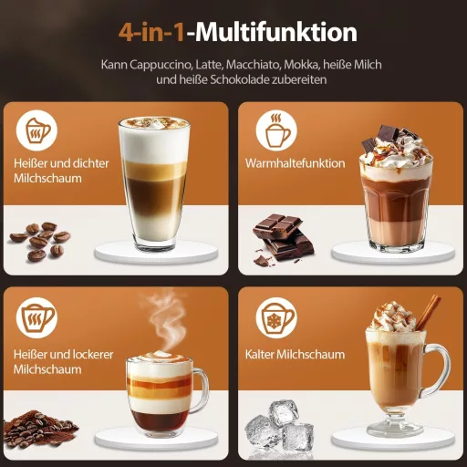 HSSNS Elektromos Tejhabosító Rozsdamentes Acél Forró és Hideg Tejhez