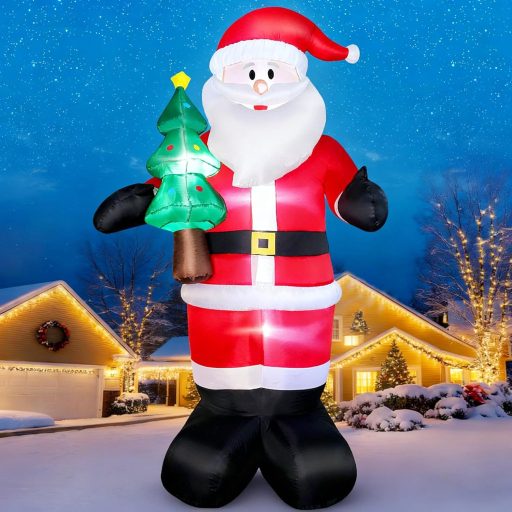 Nafukovací Mikuláš Omdekor 245 cm s LED osvetlením, obrovská vianočná dekorácia do záhrady