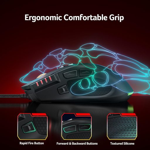 Acer Wired Gaming Mouse 12800 DPI RGB, 8 Gomb, 1000Hz, Ergonomikus Gamer Egér