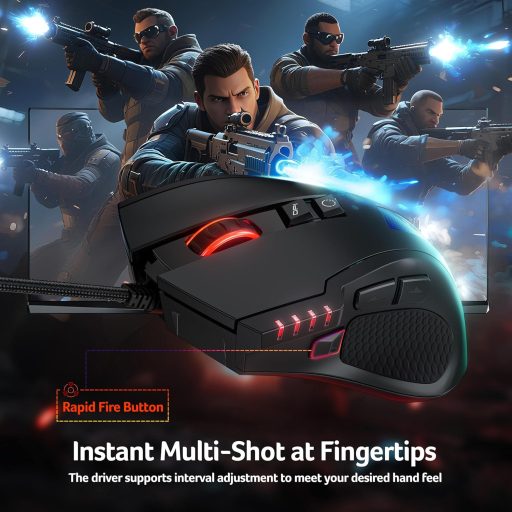 Acer Wired Gaming Mouse 12800 DPI RGB, 8 Gomb, 1000Hz, Ergonomikus Gamer Egér