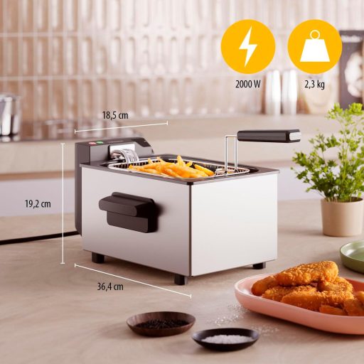 Tristar FR-9326 rozsdamentes mélysütő 3L kapacitás, 190°C hőmérséklet szabályozás