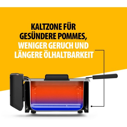 Tristar FR-9326 rozsdamentes mélysütő 3L kapacitás, 190°C hőmérséklet szabályozás