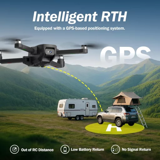karuisrc GPS Drón HD Kamerával Felnőtteknek, Automatikus Visszatérés, Gesztus Vezérlés