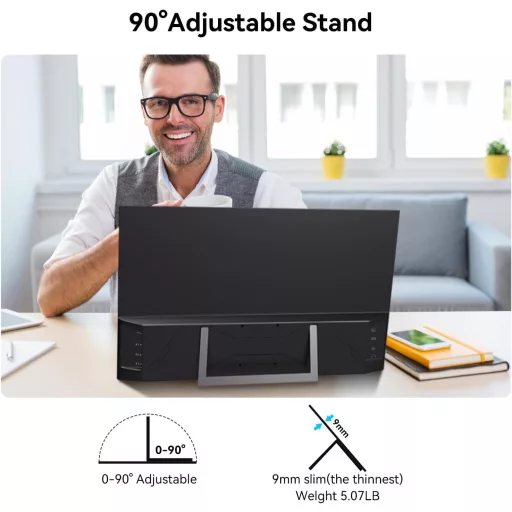 Monitor portabil cu ecran tactil Prechen de 23,8", USB-C, HDMI, 1080P