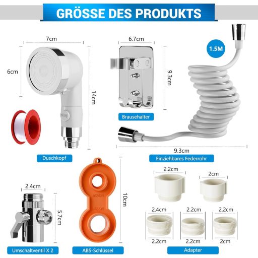Scalnuvyyh kézi zuhanyfej csaphoz, tartóval, fodrász és fürdőszoba használatra