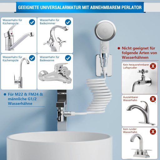 Scalnuvyyh kézi zuhanyfej csaphoz, tartóval, fodrász és fürdőszoba használatra