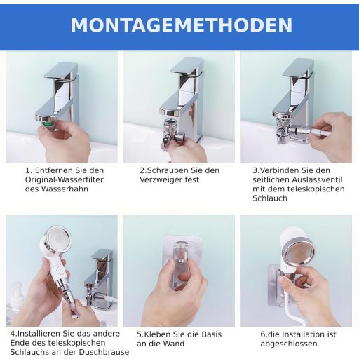 Scalnuvyyh kézi zuhanyfej csaphoz, tartóval, fodrász és fürdőszoba használatra