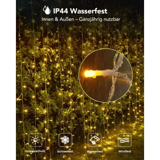 BESCOST LED fényfüggöny 1200 LED 12x3m 8 mód távirányító vízálló