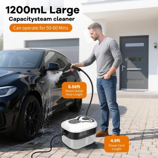 AWKAQUN 2500W Kézi Gőztisztító 4.5 Bar Nyomás 1200ml Tartály 6 Fokozat