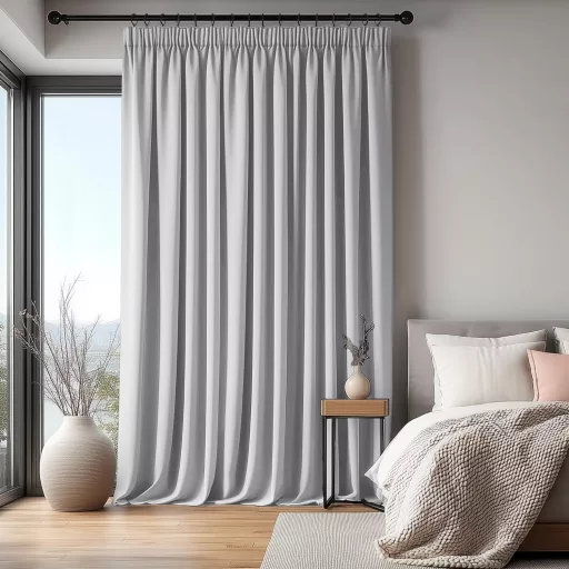 Deconovo Draperie termoizolantă opacă 140x245cm Gri Perlat Strat Dublu