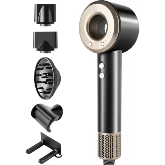   LESCOLTON Uscător de păr cu motor brushless 110000 RPM, Uscare rapidă, 3 Trepte de căldură, 2 Viteze, Negru