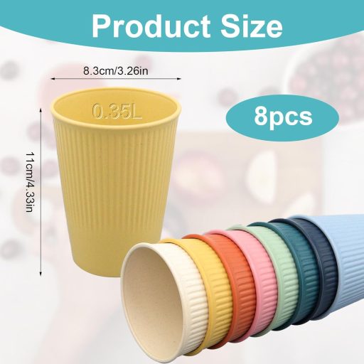 TOKSEO 8 darabos újrafelhasználható műanyag pohár szett, gyerekeknek, mosogatógépben mosható, törésbiztos parti poharak