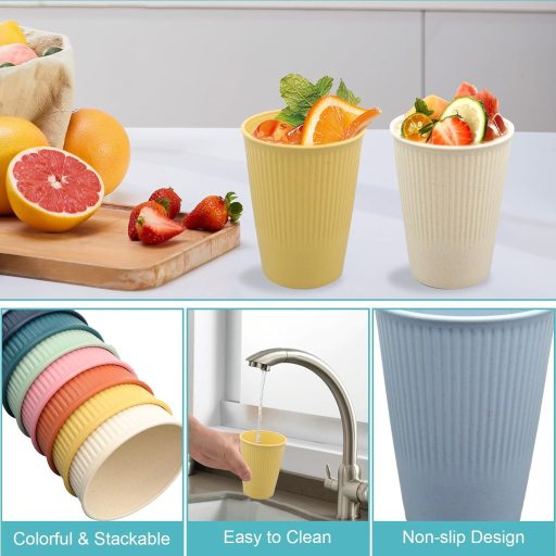 TOKSEO 8 darabos újrafelhasználható műanyag pohár szett, gyerekeknek, mosogatógépben mosható, törésbiztos parti poharak