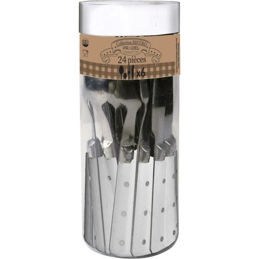Pradel Essentiel Bistro Club 24 részes evőeszköz készlet 6 személyre rozsdamentes acél