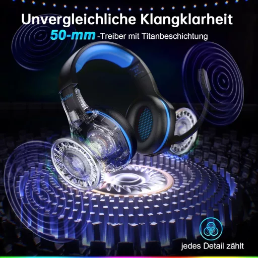 Fachixy FC100 Wireless Gaming Headset 2.4G PS5 PS4 PC Switch, 50 órás akkumulátor
