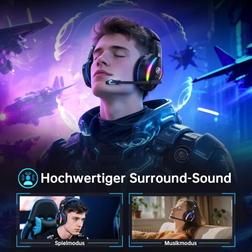 Fachixy FC100 Wireless Gaming Headset 2.4G PS5 PS4 PC Switch, 50 órás akkumulátor
