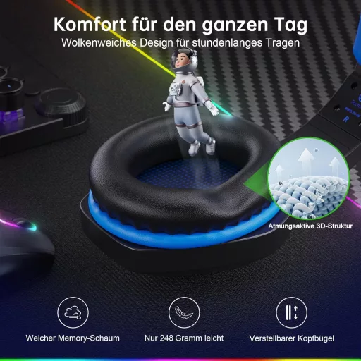 Fachixy FC100 Wireless Gaming Headset 2.4G PS5 PS4 PC Switch, 50 órás akkumulátor