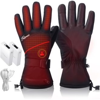   Mănuși încălzite Telguua pentru bărbați și femei, ecran tactil, impermeabile, USB-C, 5500mAh