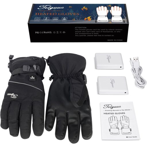 Mănuși încălzite Telguua pentru bărbați și femei, ecran tactil, impermeabile, USB-C, 5500mAh