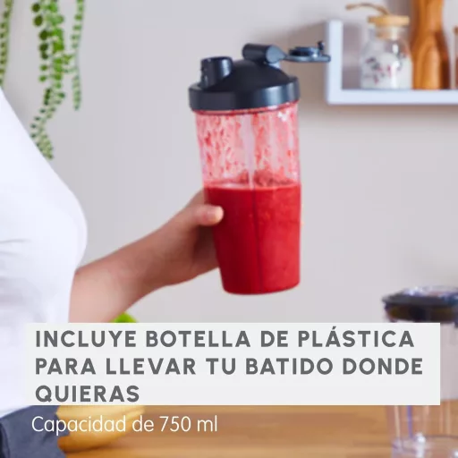 Mixér Moulinex Blend & Go 300 W, 1,3 l, nehrdzavejúca oceľ + 750 ml fľaša